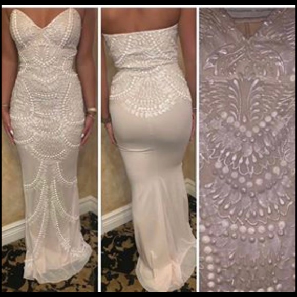 Diane & Co. Dresses & Skirts - Hand Painted Diane & Co. White Prom Dress Size 2